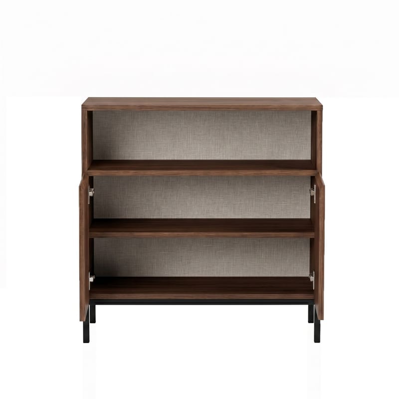 Senkki Nordure Palmer (80 x 80 x 40 cm) Milano pähkinä musta - Milano Walnut ja musta - Säilytys - Säilytyskalusteet - Senkki