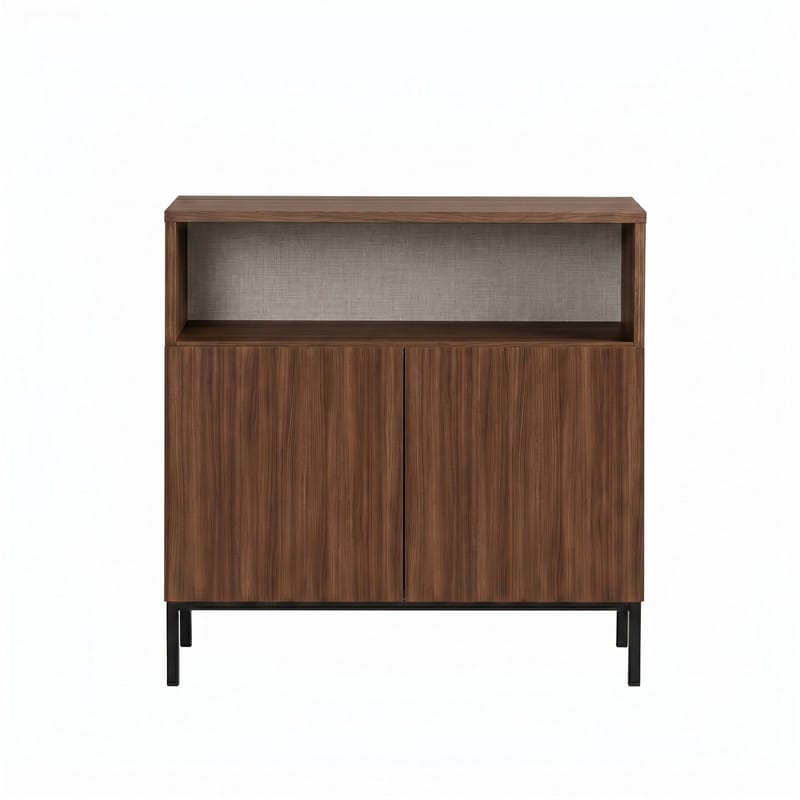 Senkki Nordure Palmer (80 x 80 x 40 cm) Milano pähkinä musta - Milano Walnut ja musta - Säilytys - Säilytyskalusteet - Senkki