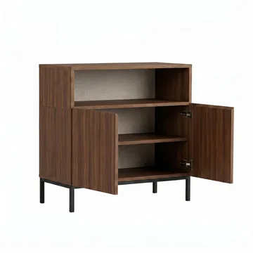 Senkki Nordure Palmer (80 x 80 x 40 cm) Milano pähkinä musta - Milano Walnut ja musta - Säilytys - Säilytyskalusteet - Senkki