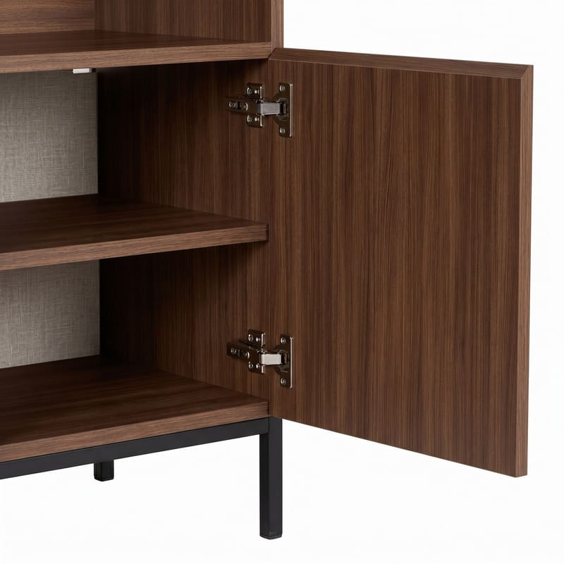 Senkki Nordure Palmer (80 x 80 x 40 cm) Milano pähkinä musta - Milano Walnut ja musta - Säilytys - Säilytyskalusteet - Senkki