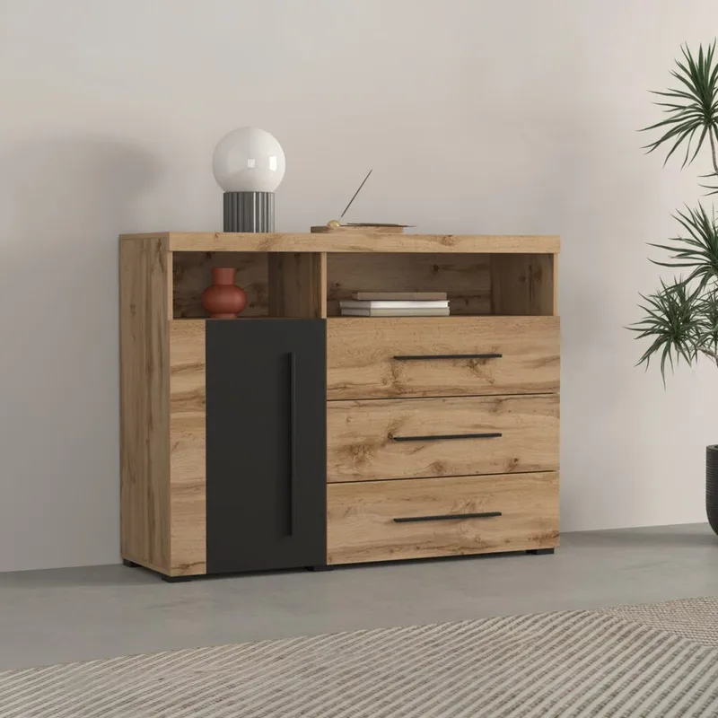 Senkki Roger 1 Ovi ja 3 Laatikkkoa - Wotan tammi - Säilytys - Säilytyskalusteet - Senkki