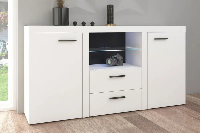 Rumba Senkki 157x40x81 cm - Valkoinen - Säilytys - Säilytyskalusteet - Senkki