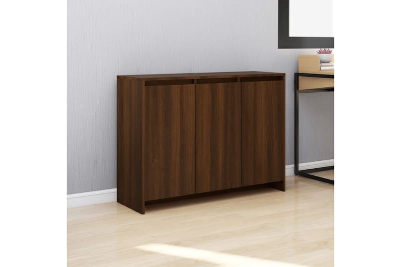 Senkki ruskea tammi 102x33x75 cm lastulevy - Ruskea - Säilytys - Säilytyskalusteet - Senkki