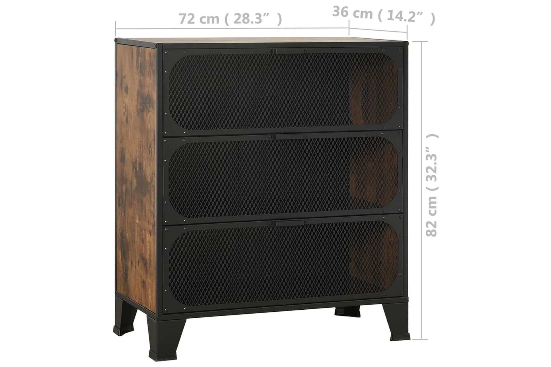 Säilytyskaapit 2kpl rustiikkinen ruskea 72x36x82 cm metalli/ - Ruskea - Säilytys - Säilytyskalusteet - Senkki