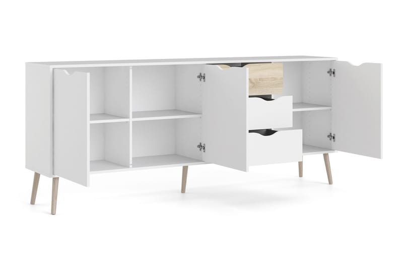 Senkki & lipasto Hostafranc-senkki 40x196 cm Luonnonväri, valkoinen - Säilytys - Säilytyskalusteet - Senkki