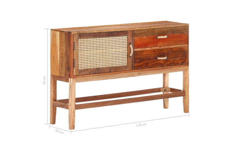 Senkki 118x30x76 cm kierrätetty täyspuu - Ruskea - Säilytys - Säilytyskalusteet - Senkki