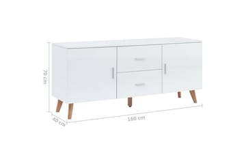 Senkki 160x40x70 cm MDF valkoinen - Valkoinen - Säilytys - Säilytyskalusteet - Senkki