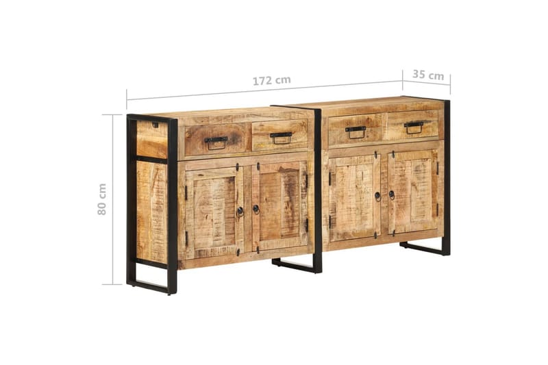 Senkki 172x35x80 cm täysi mangopuu - Säilytys - Säilytyskalusteet - Senkki