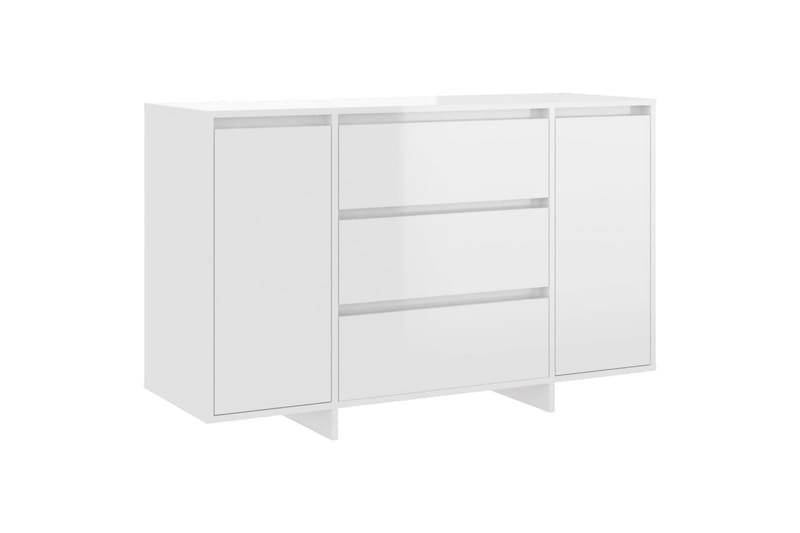 Senkki 3 vetolaatikkoa korkeakiilto valk. 120x41x75cm lastul - Valkoinen - Säilytys - Säilytyskalusteet - Senkki