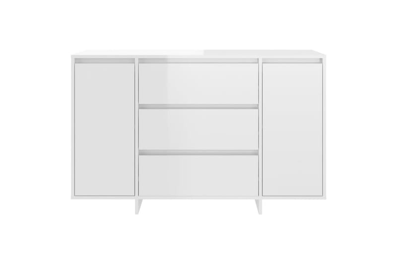 Senkki 3 vetolaatikkoa korkeakiilto valk. 120x41x75cm lastul - Valkoinen - Säilytys - Säilytyskalusteet - Senkki