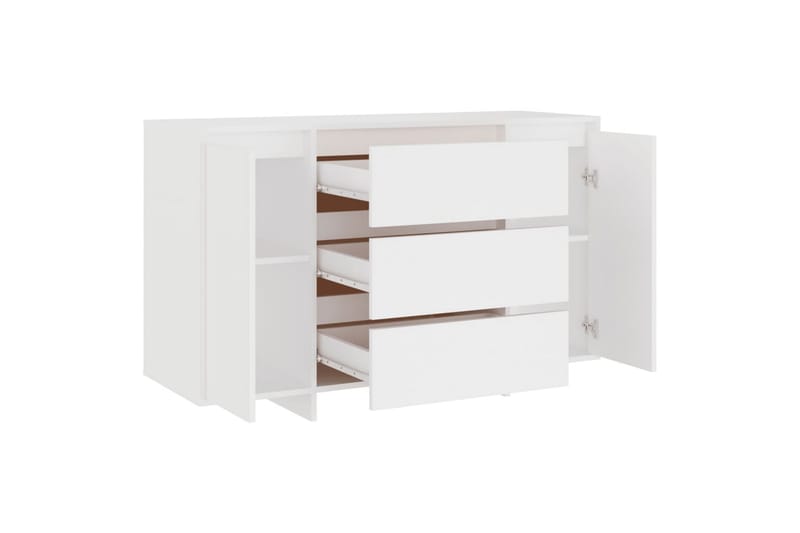 Senkki 3 vetolaatikkoa valkoinen 120x41x75cm lastulevy - Valkoinen - Säilytys - Säilytyskalusteet - Senkki
