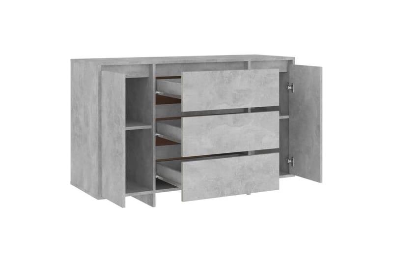 Senkki 3 vetolaatikolla betoninharmaa 120x41x75 cm lastulevy - Harmaa - Säilytys - Säilytyskalusteet - Senkki