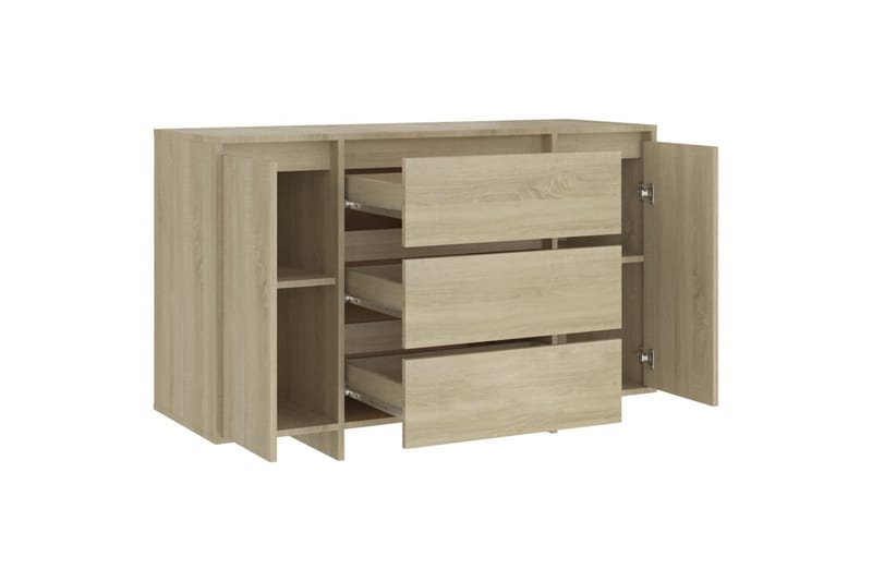 Senkki 3 vetolaatikolla Sonoma-tammi 120x41x75 cm lastulevy - Ruskea - Säilytys - Säilytyskalusteet - Senkki