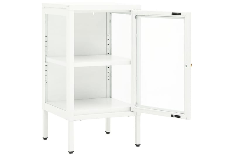 Senkki 38x35x70 cm metalli ja lasi - Valkoinen - Säilytys - Säilytyskalusteet - Senkki