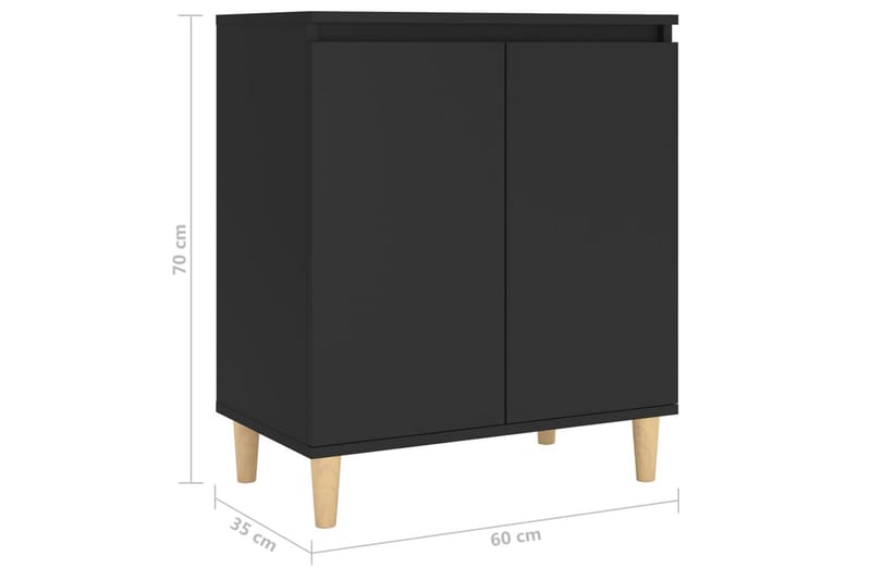 Senkki 60x35x70cm Puujalat - Musta - Säilytys - Säilytyskalusteet - Senkki