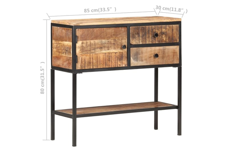 Senkki 85x30x80 cm karkea mangopuu - Ruskea - Säilytys - Säilytyskalusteet - Senkki