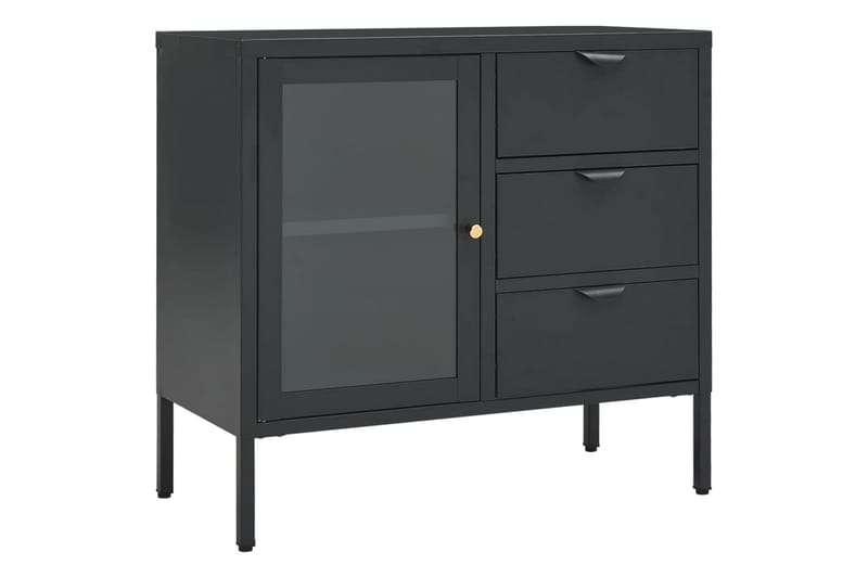 Senkki antrasiitti 75x35x70 cm teräs ja karkaistu lasi - Säilytys - Säilytyskalusteet - Senkki