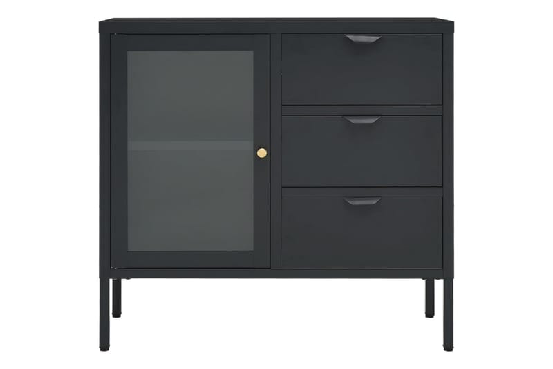 Senkki antrasiitti 75x35x70 cm teräs ja karkaistu lasi - Säilytys - Säilytyskalusteet - Senkki