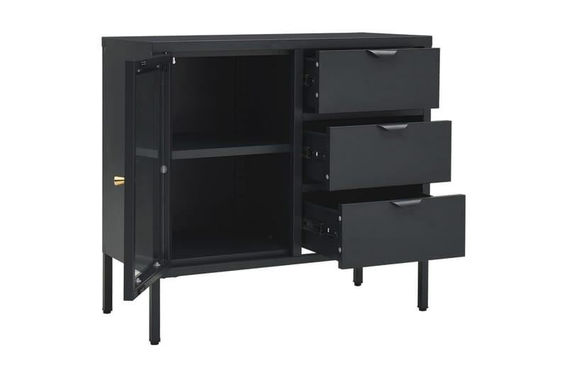 Senkki antrasiitti 75x35x70 cm teräs ja karkaistu lasi - Säilytys - Säilytyskalusteet - Senkki
