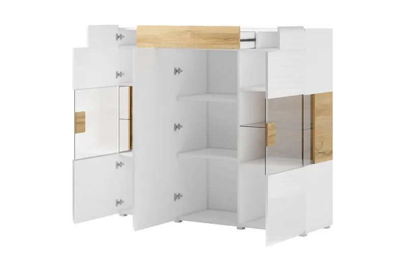 Senkki Aureas - Tammi/Valkoinen korkeakiilto - Säilytys - Säilytyskalusteet - Senkki