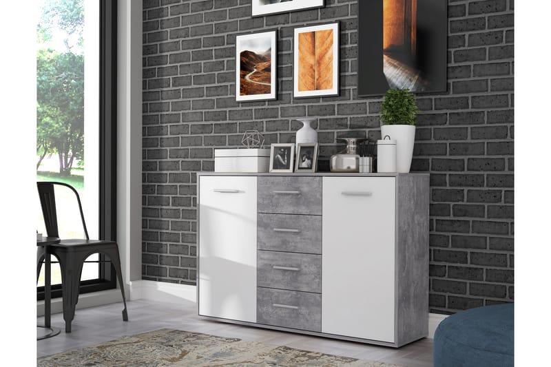 Senkki Barnitz 34x123 cm - Harmaa - Säilytys - Säilytyskalusteet - Senkki