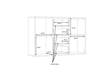 Senkki Barnitz 34x123 cm - Harmaa - Säilytys - Säilytyskalusteet - Senkki