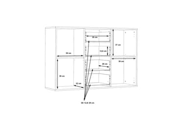 Senkki Barnitz 34x123 cm - Ruskea/Valkoinen - Säilytys - Säilytyskalusteet - Senkki