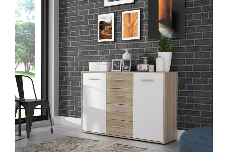 Senkki Barnitz 34x123 cm - Ruskea/Valkoinen - Säilytys - Säilytyskalusteet - Senkki