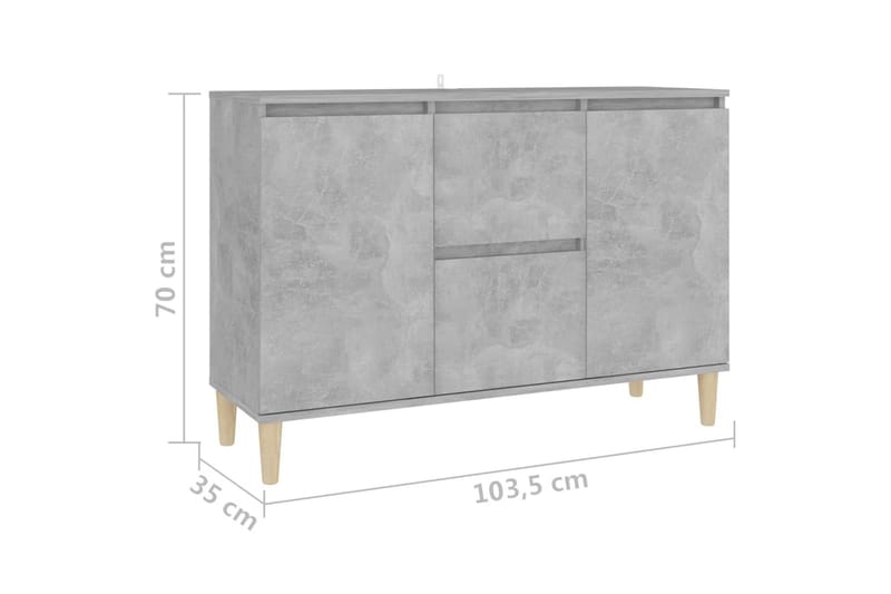 Senkki betoninharmaa 103,5x35x70 cm lastulevy - Harmaa - Säilytys - Säilytyskalusteet - Senkki