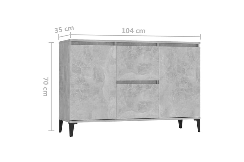 Senkki betoninharmaa 104x35x70 cm lastulevy - Harmaa - Säilytys - Säilytyskalusteet - Senkki