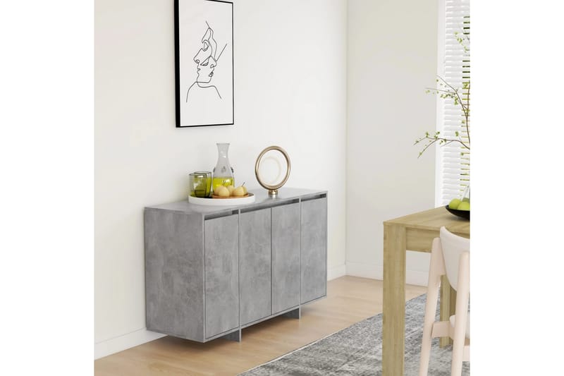 Senkki betoninharmaa 120x41x75 cm lastulevy - Harmaa - Säilytys - Säilytyskalusteet - Senkki