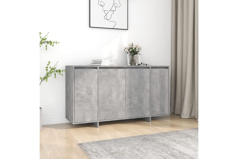 Senkki betoninharmaa 135x41x75 cm lastulevy - Harmaa - Säilytys - Säilytyskalusteet - Senkki