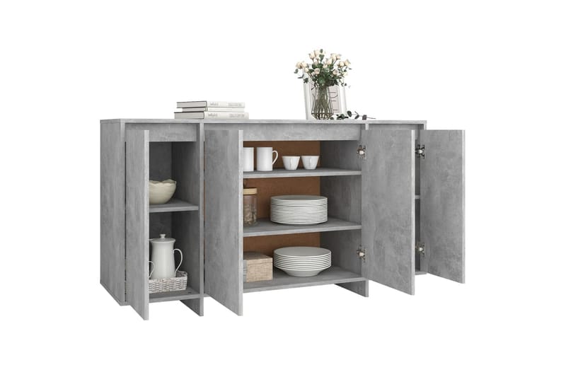 Senkki betoninharmaa 135x41x75 cm lastulevy - Harmaa - Säilytys - Säilytyskalusteet - Senkki