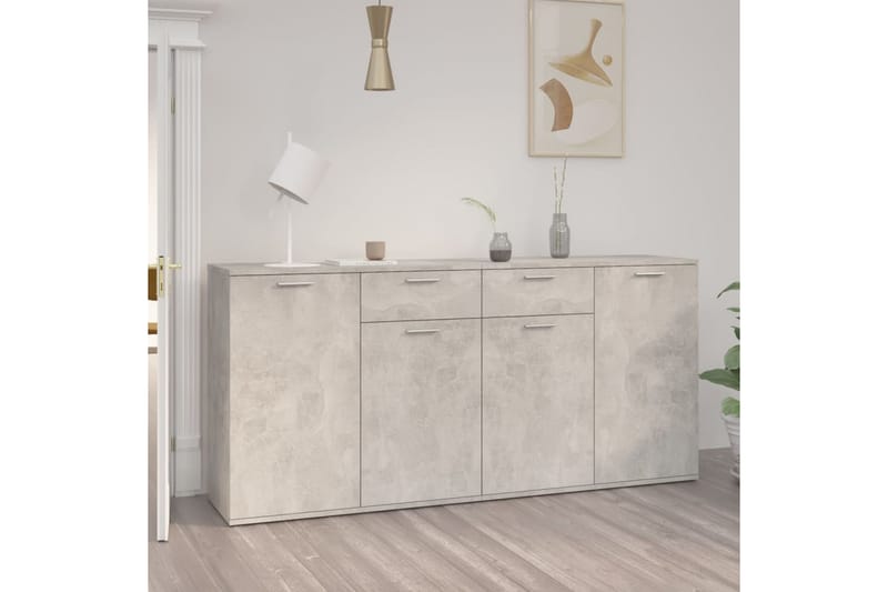 Senkki betoninharmaa 160x36x75 cm lastulevy - Säilytys - Säilytyskalusteet - Senkki