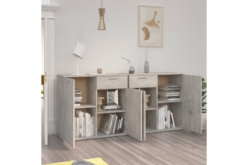 Senkki betoninharmaa 160x36x75 cm lastulevy - Säilytys - Säilytyskalusteet - Senkki