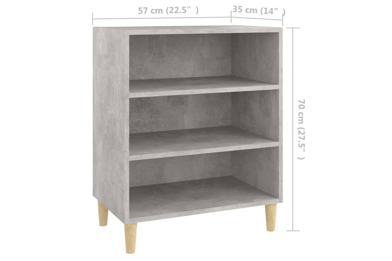 Senkki betoninharmaa 57x35x70 cm lastulevy - Harmaa - Säilytys - Säilytyskalusteet - Senkki