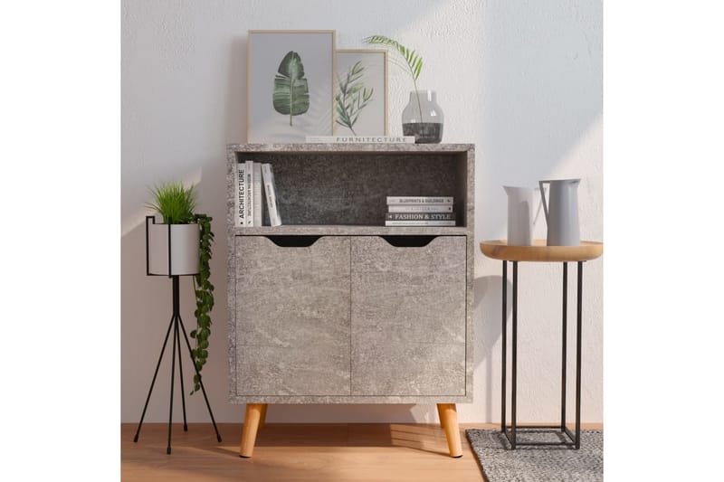 Senkki betoninharmaa 60x30x72 cm lastulevy - Harmaa - Säilytys - Säilytyskalusteet - Senkki