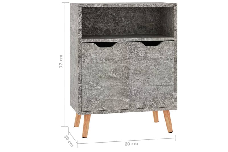 Senkki betoninharmaa 60x30x72 cm lastulevy - Harmaa - Säilytys - Säilytyskalusteet - Senkki