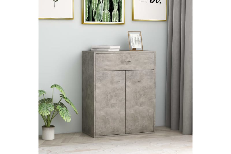 Senkki betoninharmaa 60x30x75 cm lastulevy - Harmaa - Säilytys - Säilytyskalusteet - Senkki