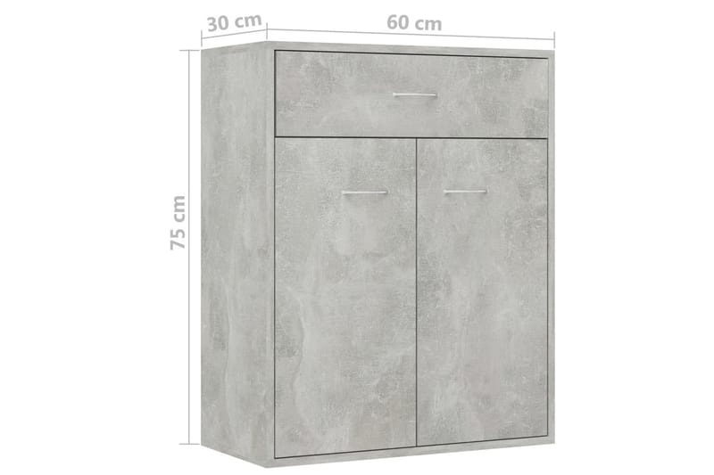 Senkki betoninharmaa 60x30x75 cm lastulevy - Harmaa - Säilytys - Säilytyskalusteet - Senkki
