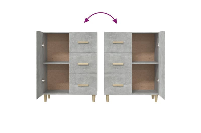 Senkki betoninharmaa 69,5x34x90 cm tekninen puu - Harmaa - Säilytys - Säilytyskalusteet - Senkki