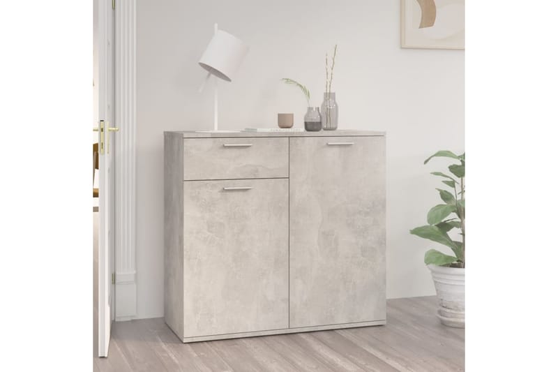 Senkki betoninharmaa 80x36x75 cm lastulevy - Säilytys - Säilytyskalusteet - Senkki