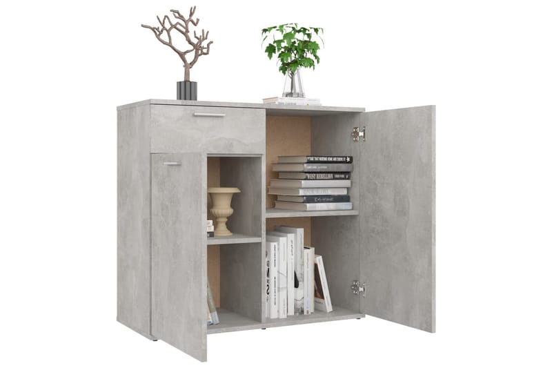 Senkki betoninharmaa 80x36x75 cm lastulevy - Säilytys - Säilytyskalusteet - Senkki
