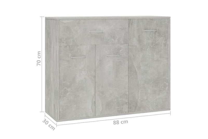 Senkki betoninharmaa 88x30x70 cm lastulevy - Harmaa - Säilytys - Säilytyskalusteet - Senkki