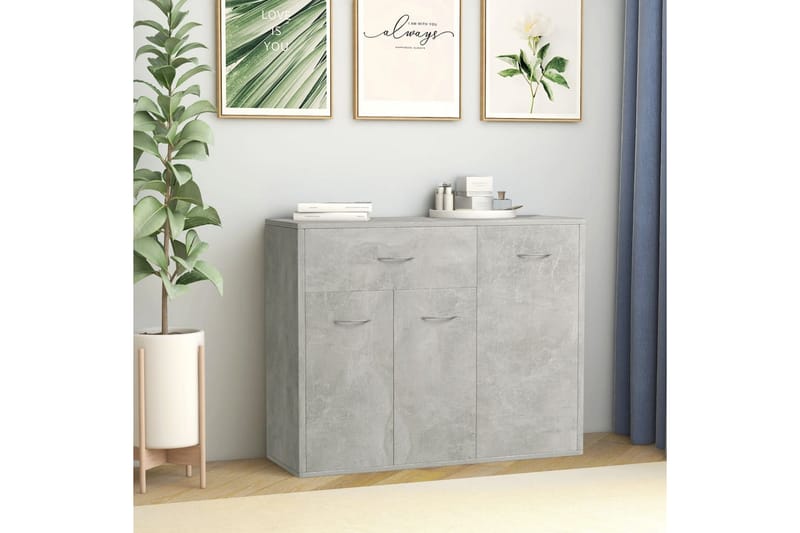 Senkki betoninharmaa 88x30x70 cm lastulevy - Harmaa - Säilytys - Säilytyskalusteet - Senkki