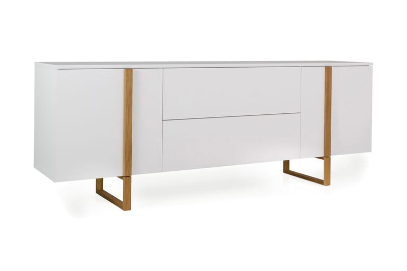 Senkki Birka 216x43 cm - Tammi/Valkoinen - Säilytys - Säilytyskalusteet - Senkki