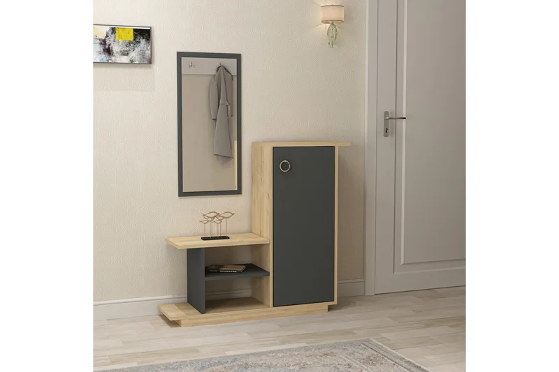 Senkki Blei 80 cm - Luonnonvärinen/Antrasiitti - Säilytys - Säilytyskalusteet - Senkki