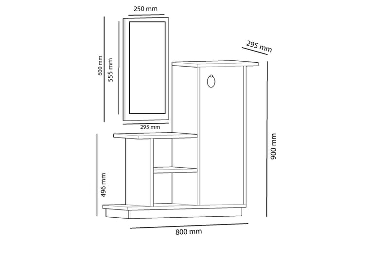 Senkki Blei 80 cm - Tammi/Antrasiitti - Säilytys - Säilytyskalusteet - Senkki