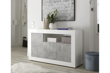 Senkki Calpino Medio 138 cm - Valkoinen/Harmaa - Säilytys - Säilytyskalusteet - Senkki