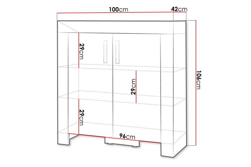 Senkki Cezar 100x42x106 cm - Beige/Harmaa - Senkki